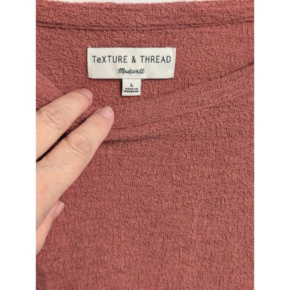 Madewell | Texture & Thread Large 100% cotton long sleeve Dusty rose Crop Top - Picture 2 of 6